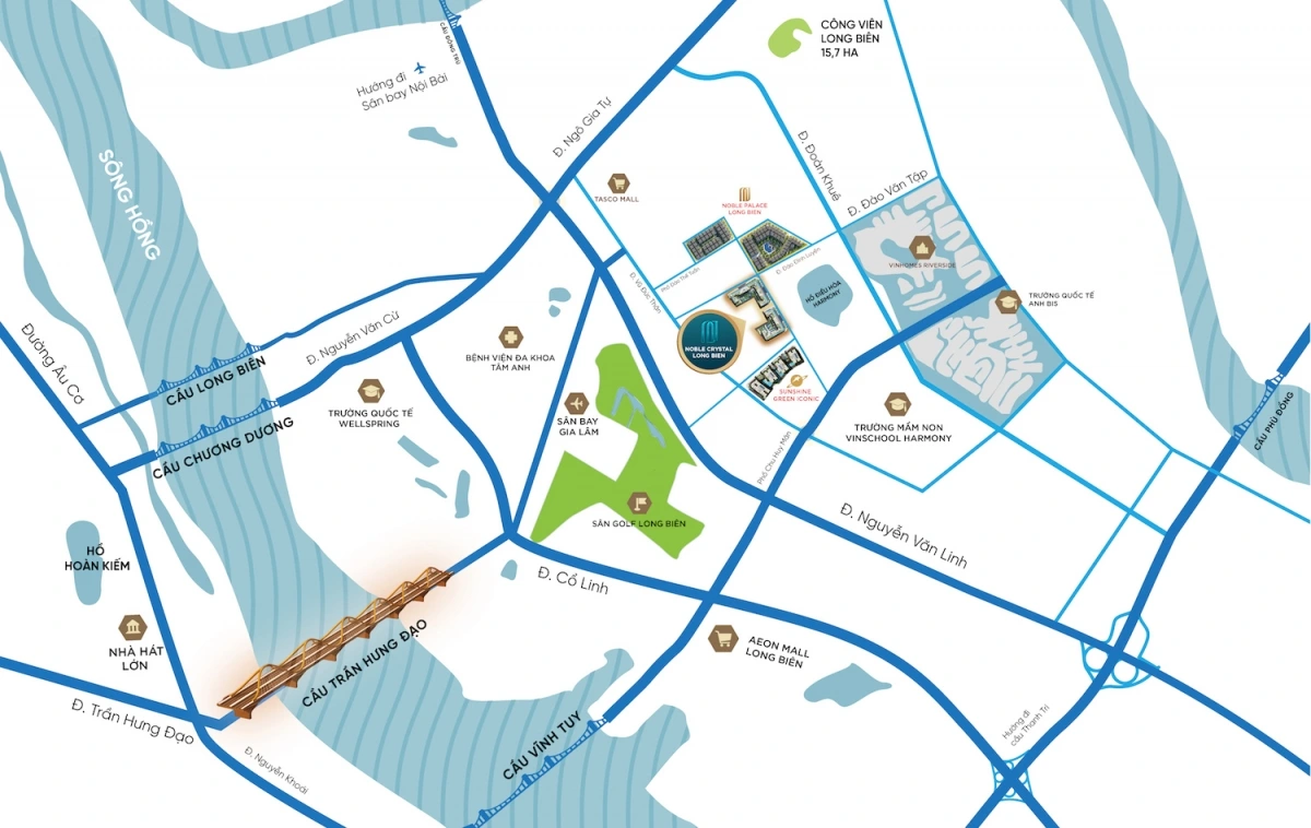 Noble Crystal Long Bien hưởng lợi khi cầu Trần Hưng Đạo khởi công