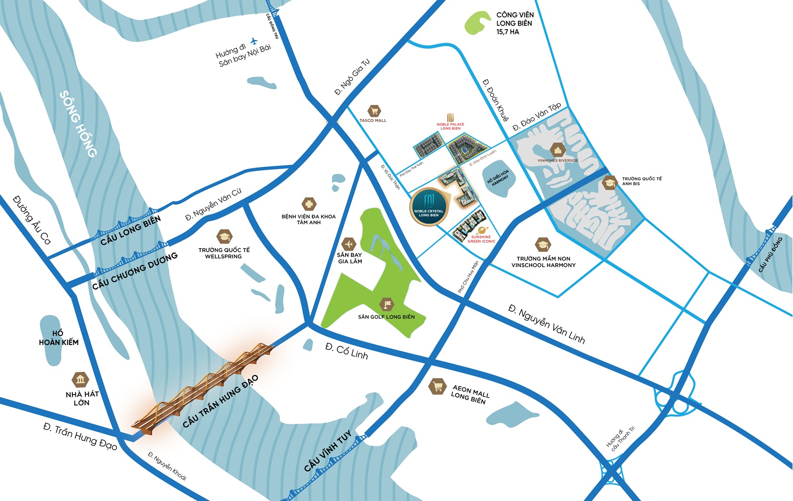 vị trí dự án noble crystal long biên