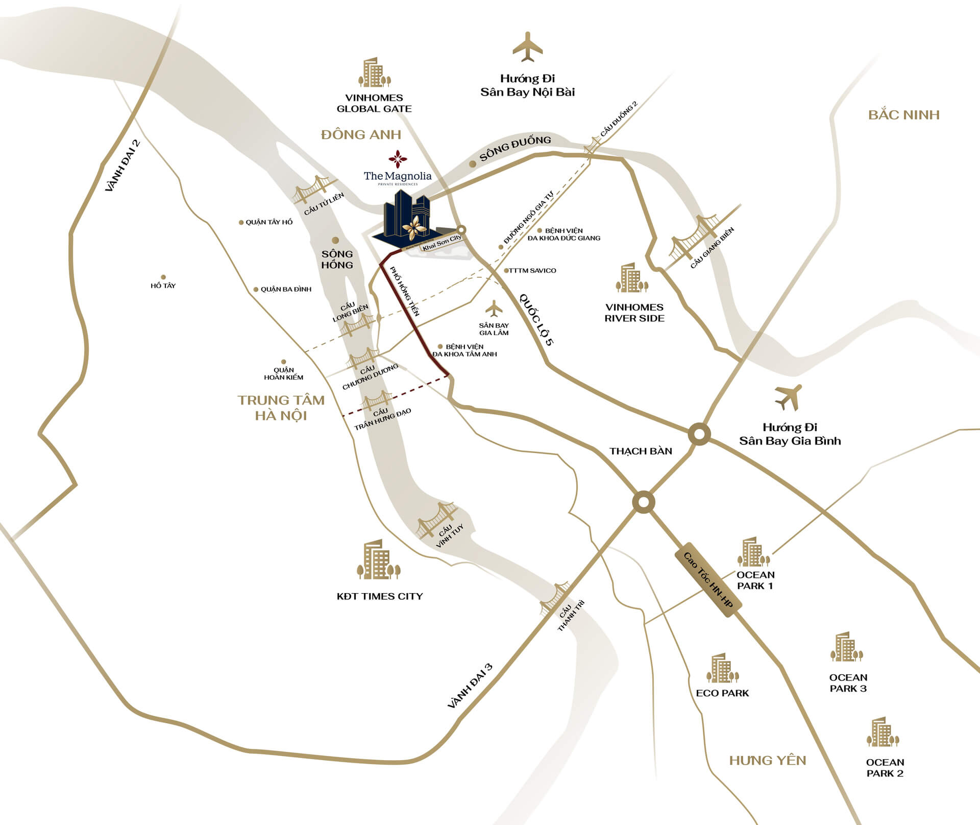 vị trí dự án the magnolia residences long biên